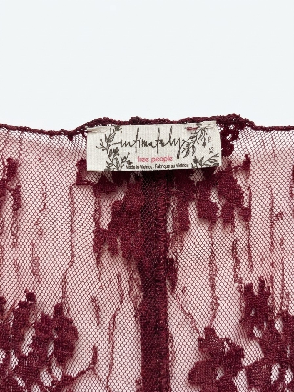 NWT| Intimately Free People ♡ Wild Garnet Lace Sheer Mesh Top - Picture 2 of 3